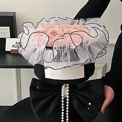 3 Bags 1M Polyester Pleated Lace Ribbon&nbsp;OCOR-BC0006-58B