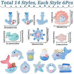 84Pcs 14 Styles Epoxy Resin Decoden Cabochons&nbsp;CRES-SC0002-91