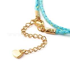 Two Loops Cotton Cord Warp Bracelets&nbsp;BJEW-JB06465-01