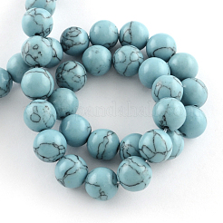Synthetical Turquoise Gemstone Round Bead Strands&nbsp;TURQ-R035-8mm-03