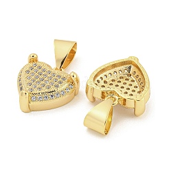 Brass Micro Pave Clear Cubic Zirconia Pendants&nbsp;ZIRC-P115-07C-G
