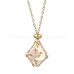 304 Stainless Steel Empty Macrame Pouch Star Moon Pendant Cable Chain Necklaces&nbsp;NJEW-JN05282-01
