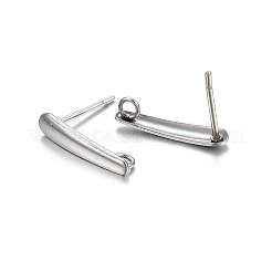 Non-Tarnish 201 Stainless Steel Stud Earring Findings&nbsp;LS-X-STAS-P210-39P