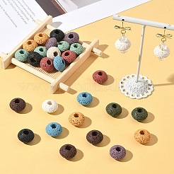 40Pcs 10 Colors Natural Lava Rock European Beads&nbsp;G-YW0003-01