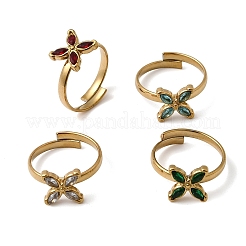 304 Stainless Steel Cubic Zirconia Finger Rings&nbsp;RJEW-C169-01G