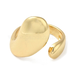 Rack Plating Brass Blank Teardrop Open Cuff Rings&nbsp;X-RJEW-E290-03G
