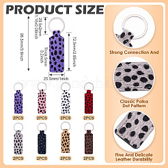 16Pcs 8 Colors Rectangle Leopard Pattern PU Leather Keychains&nbsp;KEYC-TA0001-38
