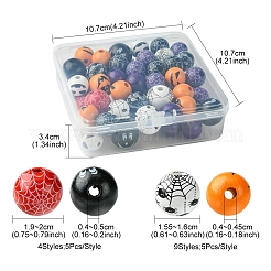 Printed Wood European Beads&nbsp;WOOD-FS0001-30