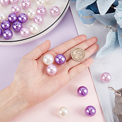 60Pcs 3 Colors Resin Imitation Pearl Beads&nbsp;RESI-PH0001-93