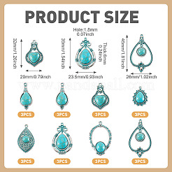24Pcs 8 Styles Tibetan Style Alloy Pendants&nbsp;FIND-TA0010-13