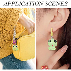 24Pcs 6 Styles Luminous Frog Resin Pendants&nbsp;RESI-YW0006-19