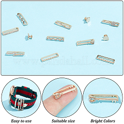 12Pcs 12 Style Wave & Flower & Heart & Lock & Key Alloy Rhinestones Watch Band Charms Set&nbsp;MOBA-PH0001-15