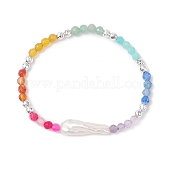 Natural Baroque Pearl Keshi Pearl Beaded Bracelets&nbsp;BJEW-JB12555