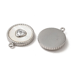 304 Stainless Steel Pave Crystal Rhinestone Pendants with Shell&nbsp;STAS-L022-331P