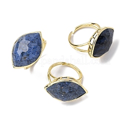 Horse Eye Natural Gemstone Cuff Rings&nbsp;RJEW-M076-04G