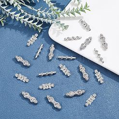 60Pcs 3 Style Alloy Rhinestone Bar Spacers&nbsp;ALRI-FH0001-05