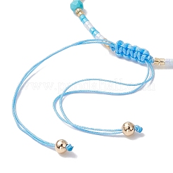 4mm Faceted Round Dyed Natural Howlite Beads & Handmade Seed Beads Braided Bracelet Making&nbsp;AJEW-MZ00003-03