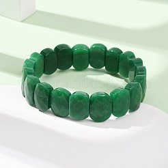 Dyed Natural White Jade Beaded Stretch Bracelets for Unisex&nbsp;G-K303-01K-03