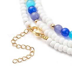 Glass Seed & Cat Eye Waist Beads&nbsp;NJEW-C00030-01