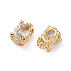 Brass Micro Pave Clear Cubic Zirconia Pendants&nbsp;KK-B172-11G