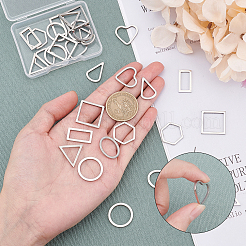 32Pcs 8 Style 304 Stainless Steel Linking Rings&nbsp;STAS-UN0020-52P