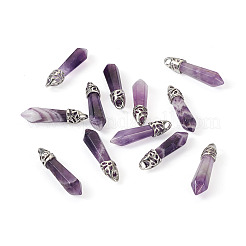 12Pcs Bullet Natural Amethyst Pointed Pendants&nbsp;G-FW0001-11