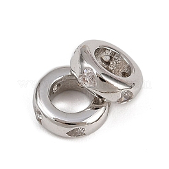 Brass Micro Pave Cubic Zirconia European Beads&nbsp;KK-B150-24P