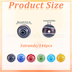 3 Strands Handmade Millefiori Glass Round Beads Strands&nbsp;LK-HY0001-04