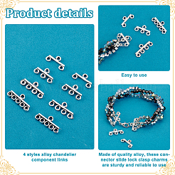 80Pcs 4 Styles Alloy Chandelier Component Links&nbsp;FIND-PH0022-78AS