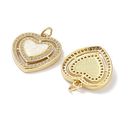 Brass Micro Pave Clear Cubic Zirconia Pendants&nbsp;KK-L213-014G