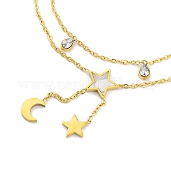 Ion Plating(IP) 304 Stainless Steel Chains Anklet&nbsp;AJEW-H148-10D-G
