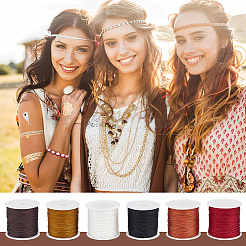 6 Rolls 6 Colors Nylon Braided Cord&nbsp;NWIR-PH0002-27B