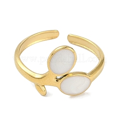 Ion Plating(IP) 304 Stainless Steel Enamel Cuff Finger Rings&nbsp;RJEW-L107-040G-01