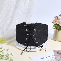 1Pc Polyester Lace & Imitation Leather Elastic Waist Belly Belts for Dress&nbsp;AJEW-HY0003-46