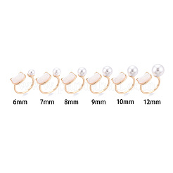 Cat Shape Brass Shell Cuff Ring Settings&nbsp;KK-T076-65G
