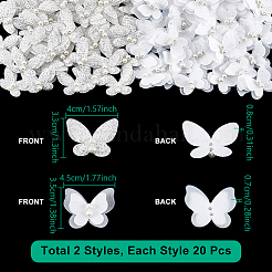 40Pcs 2 Styles Polyester Lace Butterfly Ornament Accessories&nbsp;FIND-NB0007-12