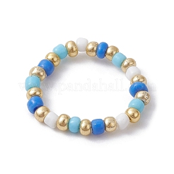 3Pcs 3 Style Glass Seed Beaded Stretch Rings Set&nbsp;RJEW-JR00616-02