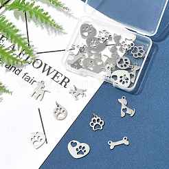 24Pcs 8 Styles 304/201 Stainless Steel Pendants&nbsp;STAS-FS0002-04