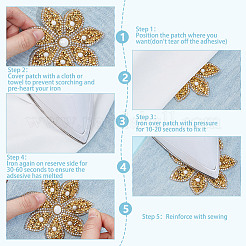 10Pcs Flower Shape Hotfix Rhinestone Appliques&nbsp;AJEW-DR0001-87A