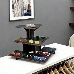 3-Tier Woodedn Countertop Snack Display Riser Stands for Retail&nbsp;ODIS-WH0043-297B-1