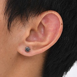 Stainless steel Hexagon Stud Earrings&nbsp;PW-WG255A2-01