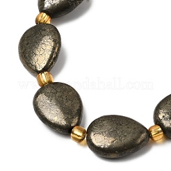 Natural Pyrite Beads Strands&nbsp;G-Z131-B01-01