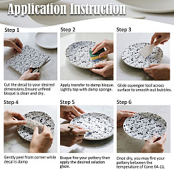 6Pcs 6 Styles Paper Ceramic Decals&nbsp;DIY-SD0002-07E