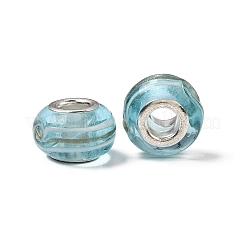 Rondelle Handmade Gold Sand Lampwork European Large Hole Beads&nbsp;X-LPDL-R007-07B