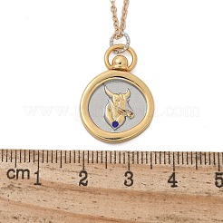 Brass Twelve Constellations Tarot Pendant Necklaces&nbsp;NJEW-Q006-01D-G