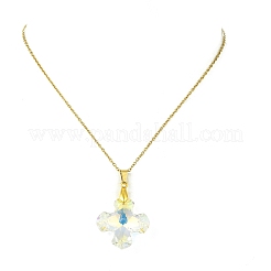Religion Clear AB K9 Glass Rhinestone Cross Pendant 304 Stainless Steel Cable Chain Necklaces for Women&nbsp;NJEW-JN06179