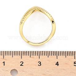 Adjustable Brass Micro Pave Clear Cubic Zirconia Finger Rings&nbsp;RJEW-S044-140-NF