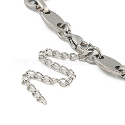 Non-Tarnish 304 Stainless Steel Dumbbell & Oval Link Chains Bracelets for Men & Women&nbsp;BJEW-D042-11P