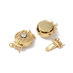 Rack Plating Brass Micro Pave Clear Cubic Zirconia Box Clasps&nbsp;KK-G494-09G