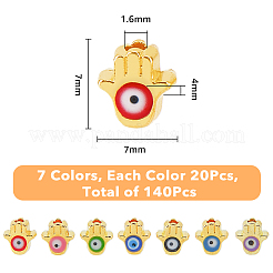 140Pcs 7 Colors Alloy Enamel Beads&nbsp;FIND-FH0007-60